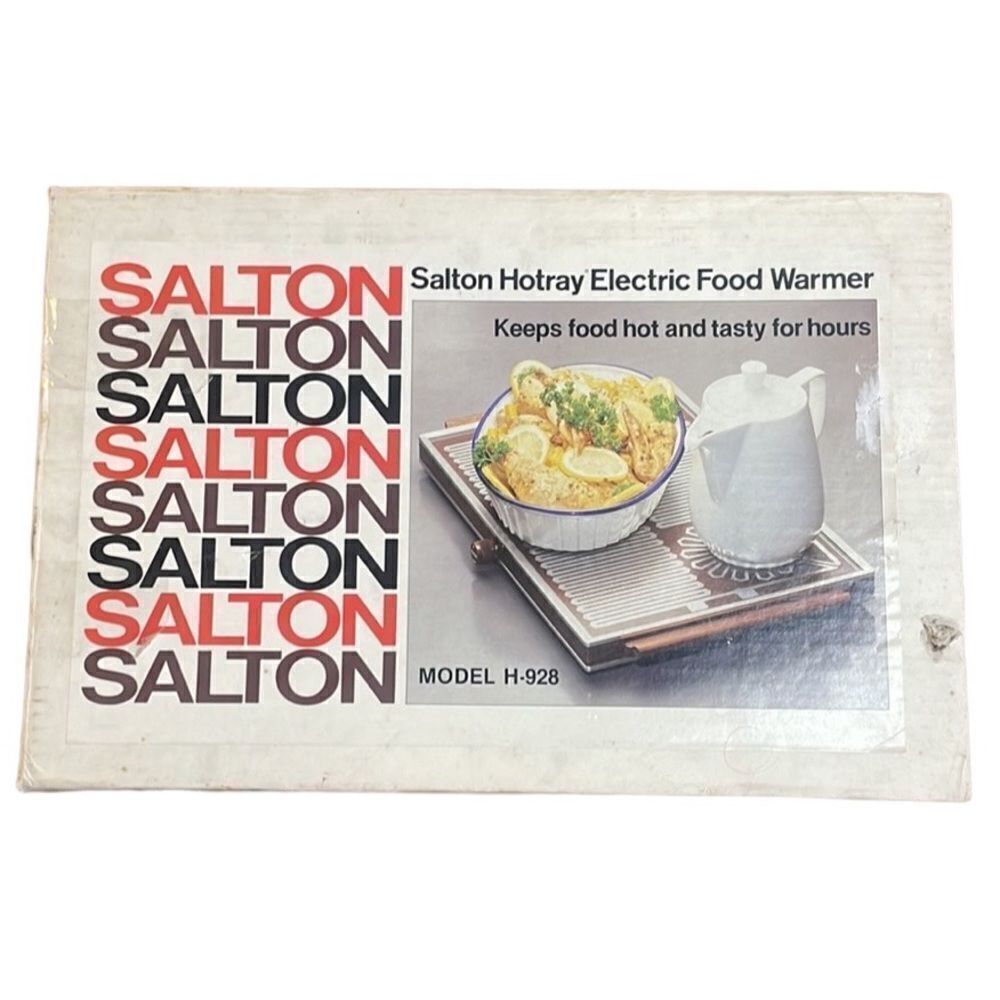 NIB Vintage MCM Salton Electric Glass Hot Tray Food Warmer H-928 Superior